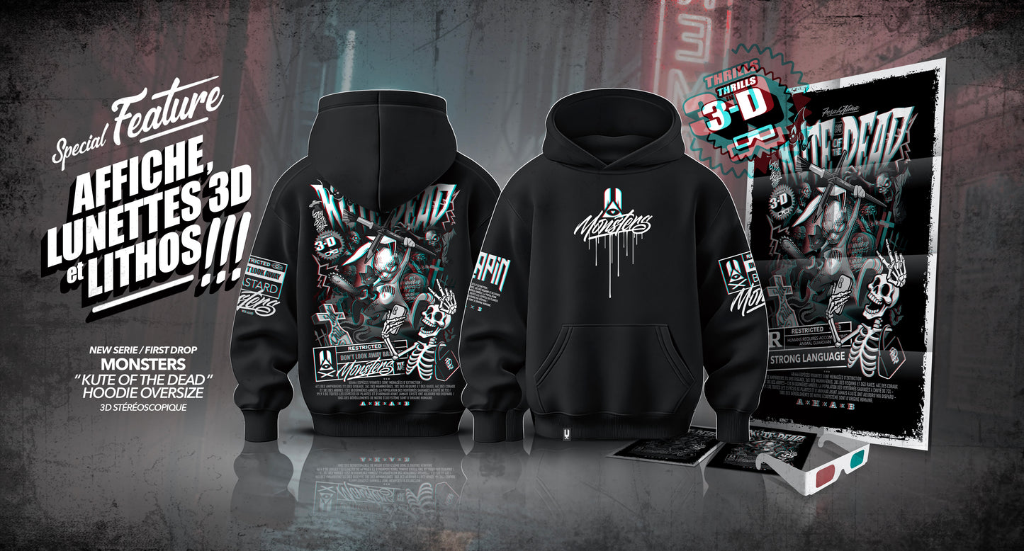 HOODIE OVERSIZE MONSTERS /KUTE OF THE DEAD/ 3D