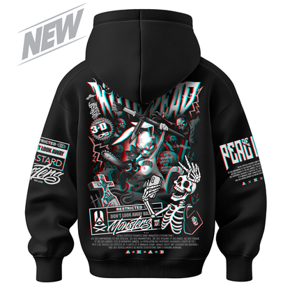 HOODIE OVERSIZE MONSTERS /KUTE OF THE DEAD/ 3D