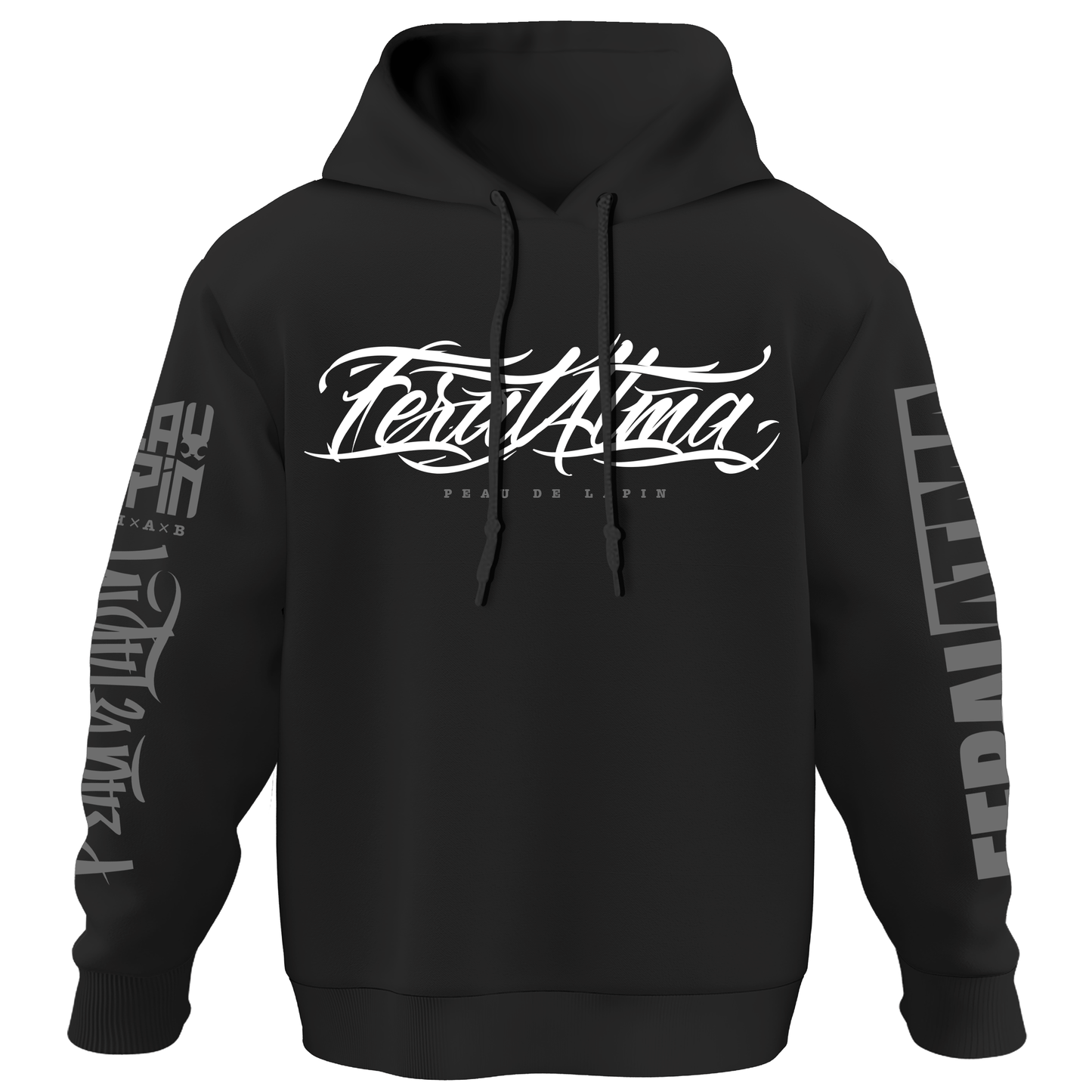 Hoodie BIO "FeralAtma" NOIR - ETHIK LABEL