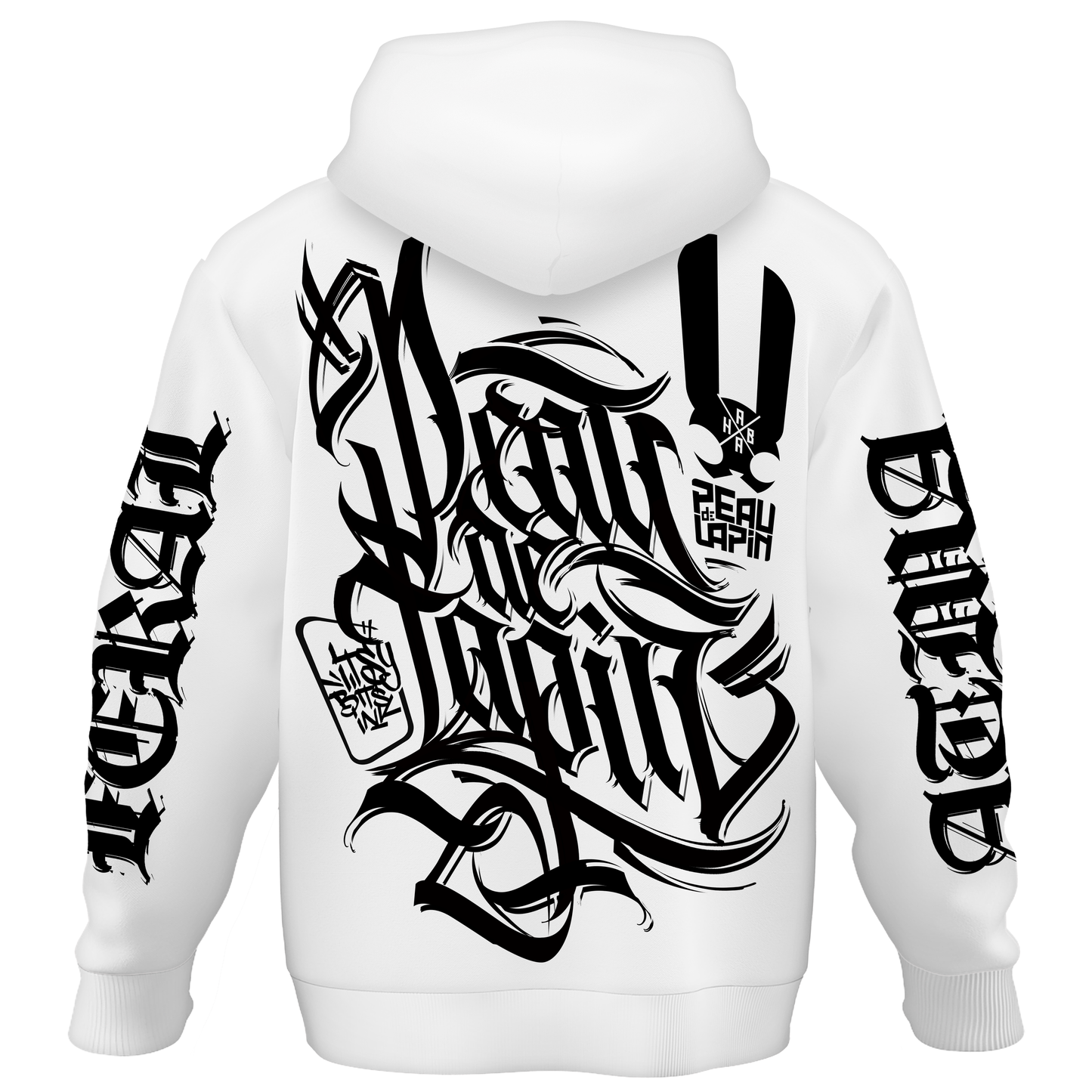 Hoodie BIO "FeralAtma" BLANC - ETHIK LABEL