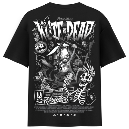 T-SHIRT OVERSIZE MONSTERS /KUTE OF THE DEAD/ NOIR