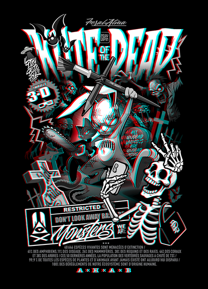 HOODIE OVERSIZE MONSTERS /KUTE OF THE DEAD/ 3D