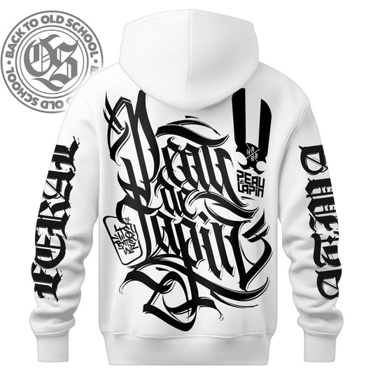 Hoodie BIO "FeralAtma" BLANC - ETHIK LABEL