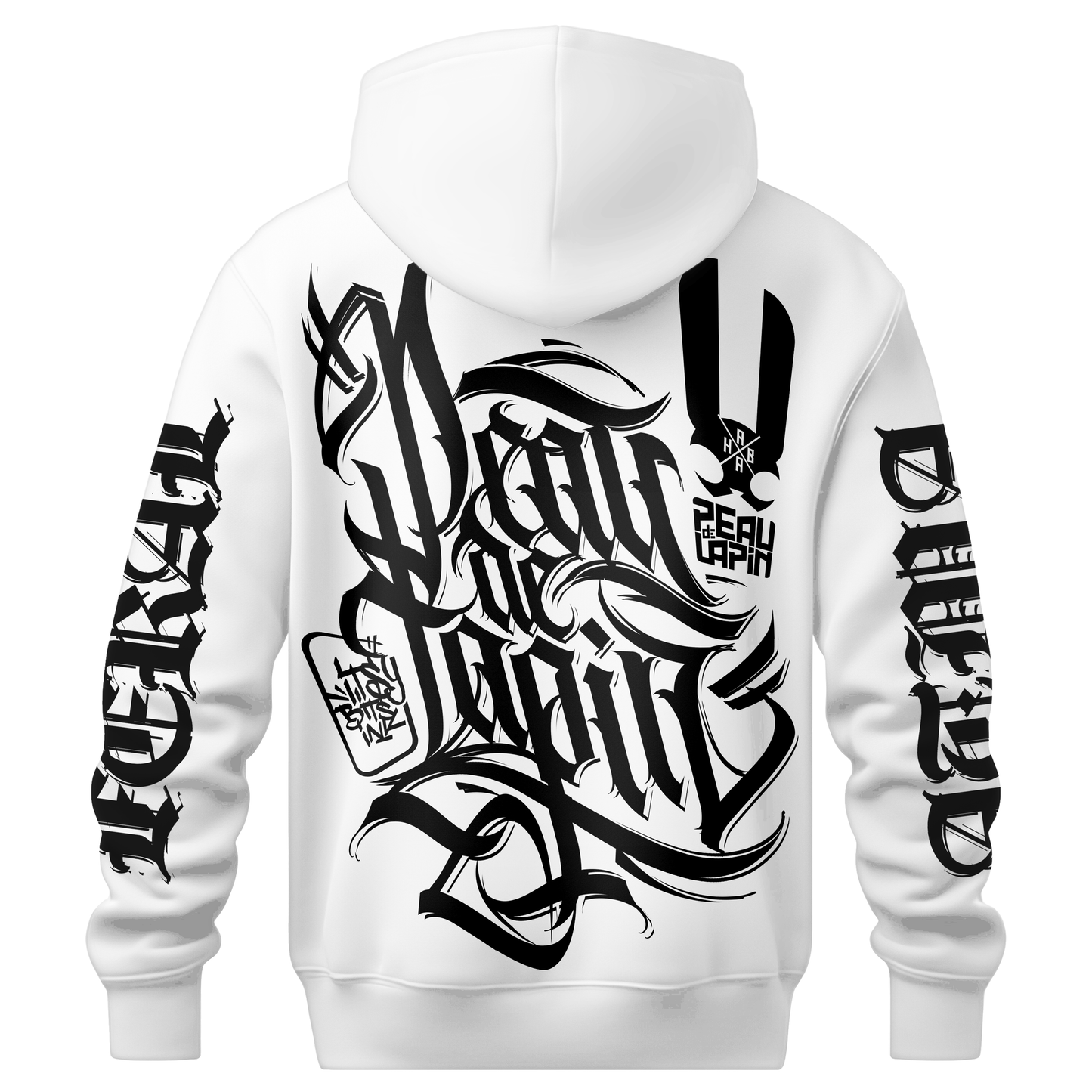 Hoodie BIO "FeralAtma" BLANC - ETHIK LABEL