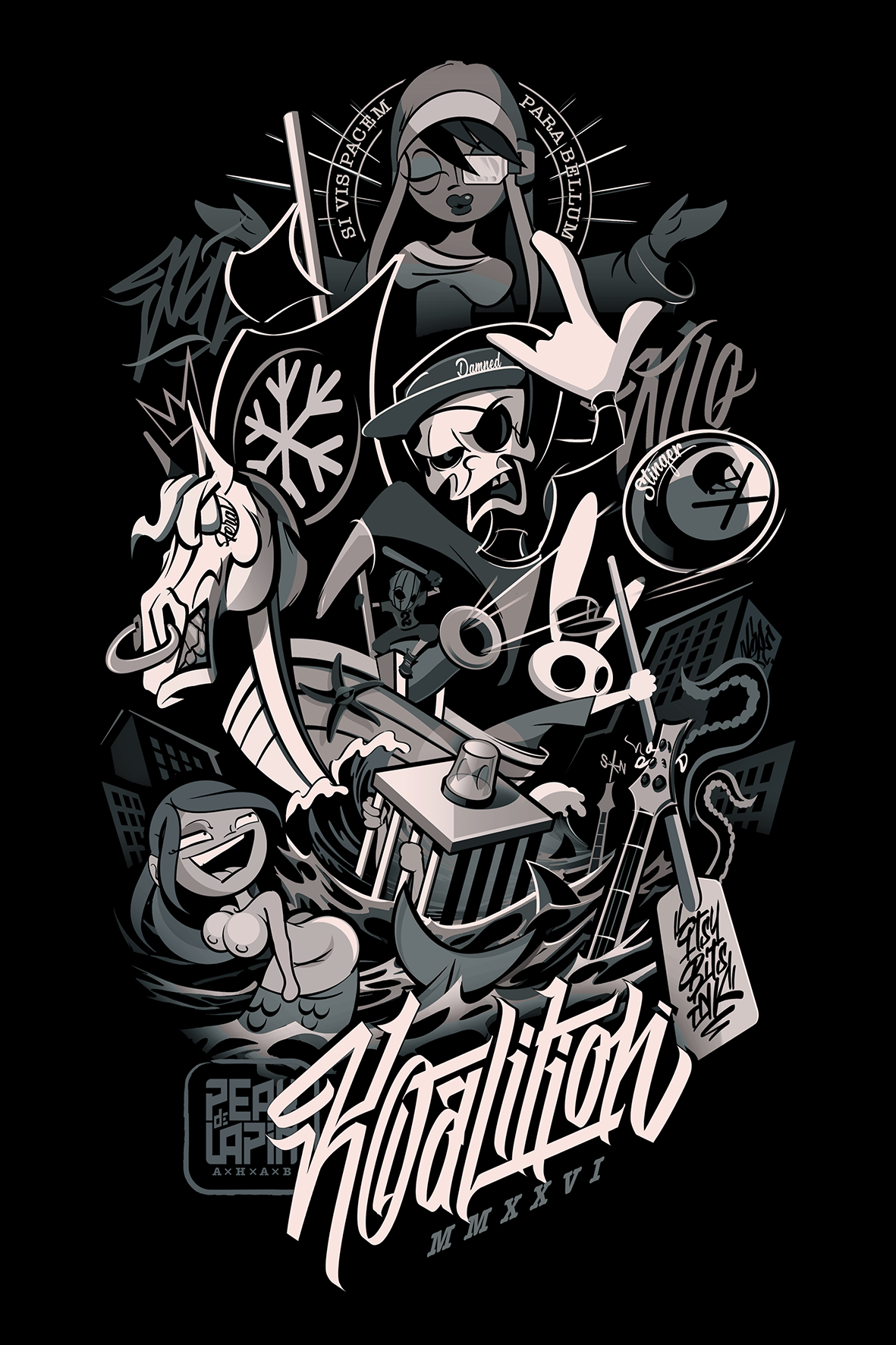 "FeralAtma" black t-shirt - ETHIK LABEL 