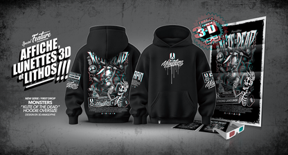 HOODIE OVERSIZE MONSTERS /KUTE OF THE DEAD/ 3D