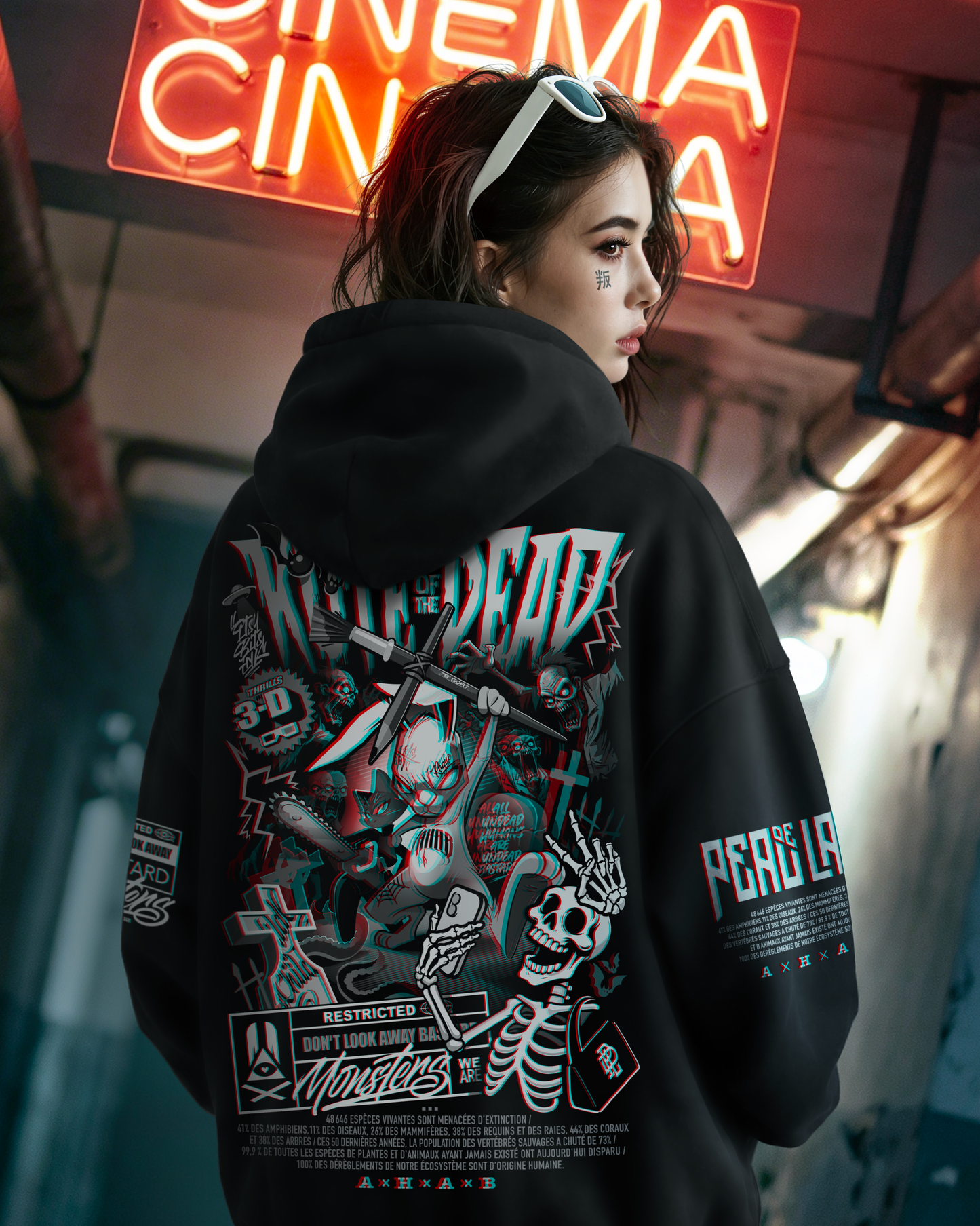 HOODIE OVERSIZE MONSTERS /KUTE OF THE DEAD/ 3D